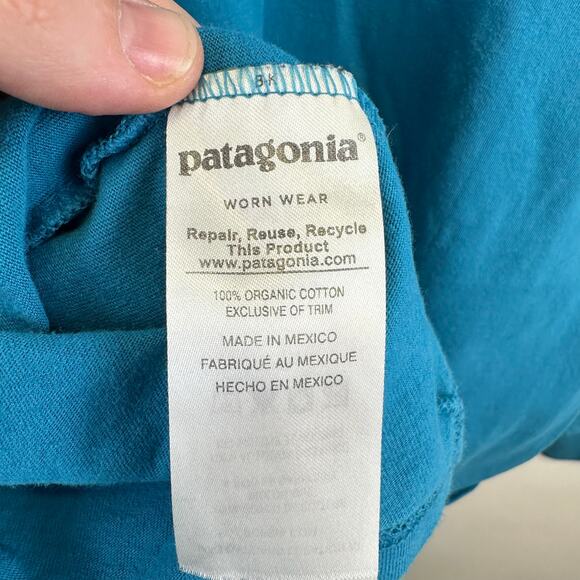 Patagonia Long Sleeve Regular Fit Royal Blue Graphic T Shirt Mens XXL Gorpcore - Picture 10 of 12